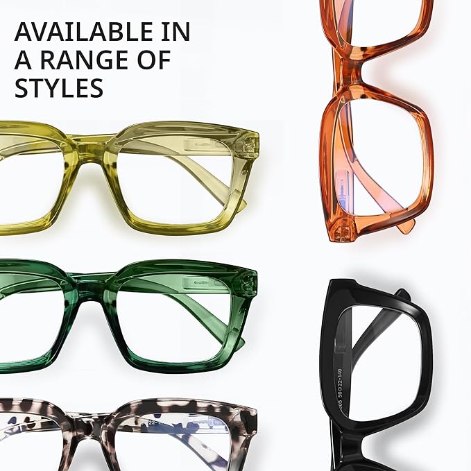 IBOANN Oversized Blue Light Glasses for Woman, Funky Fashion Glasses With Preppy Look, Reduce Screen Fatigue Computer Glasses
