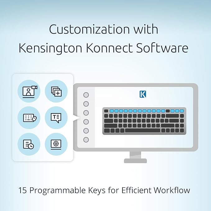 Kensington KB435 Wireless Compact Keyboard, Bluetooth & 2.4GHz Connection, Quiet Scissor-Switch Keys, Programmable, Copilot Hotkey, Compatible with Windows, Black (K75409NA)