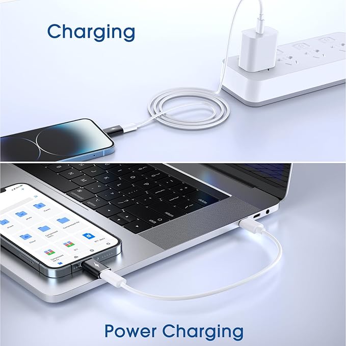 TechMatte Female USB C to Male Lightning Adapter 3 Pack 2.2A Charging Data Transfer, Compatible with iPhone 14, 13, 12, 11 Xs SE iPad iPod AirPods, Not for Audio Headphones/OTG Android Anti-Lost Black