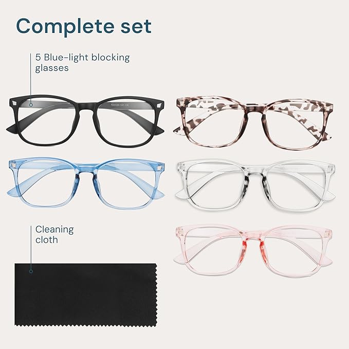Gaoye Blue Light Glasses for Men - Blocking Square Eyeglasses, Anti UV Ray Computer Gaming Glasses Blue Blockers for Women