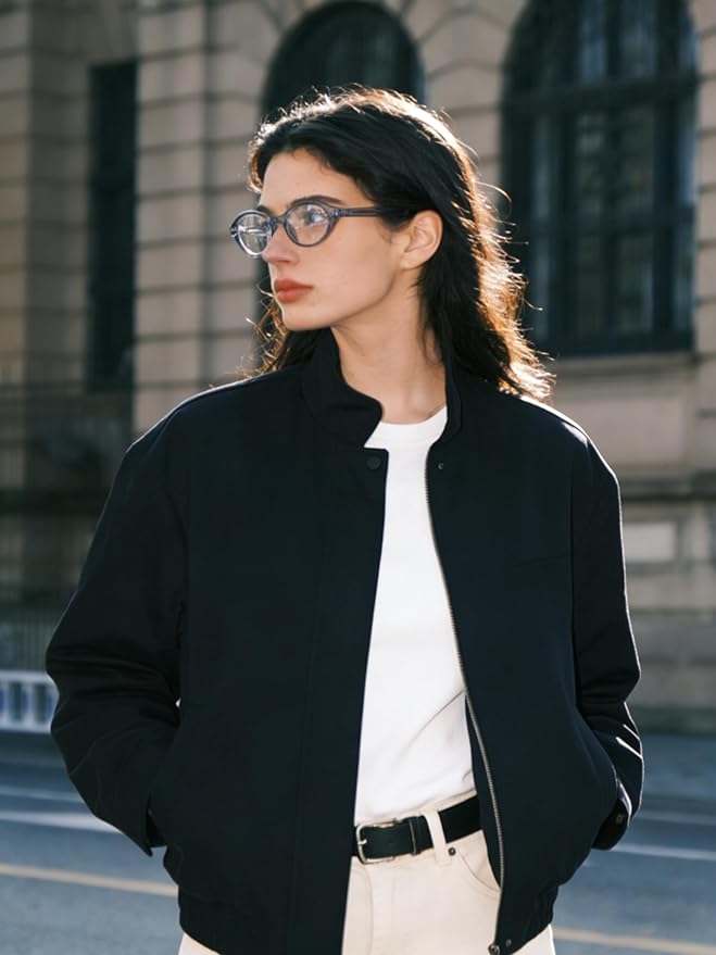 TIJN Lyssa Blue Light Glasses for Women Men,Retro 90s Oval Cat Eye Frame Eyeglasses,Lightweight TR90 Computer Gaming Eyewear