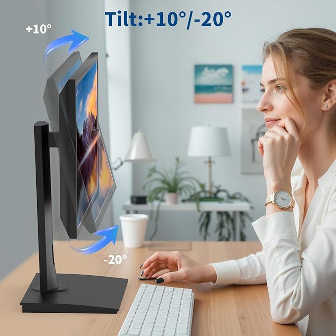 Vesa Monitor Stand with Spring-Adjustable Height, Swivel, Tilt, Rotation Vesa Stand, Compatible with Monitors Within 27 inch and Weighing Between 7.7-11lb (Black, Only for 7.7-11 lb Monitor)