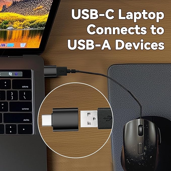 USB C to USB Adapter 2 Pack,USB C Male to USB 3.0 Female Adapter, for Apple MacBook Pro,Mac Book,iPad,Samsung Notebook,Samsung S25 S24 -(Grey)