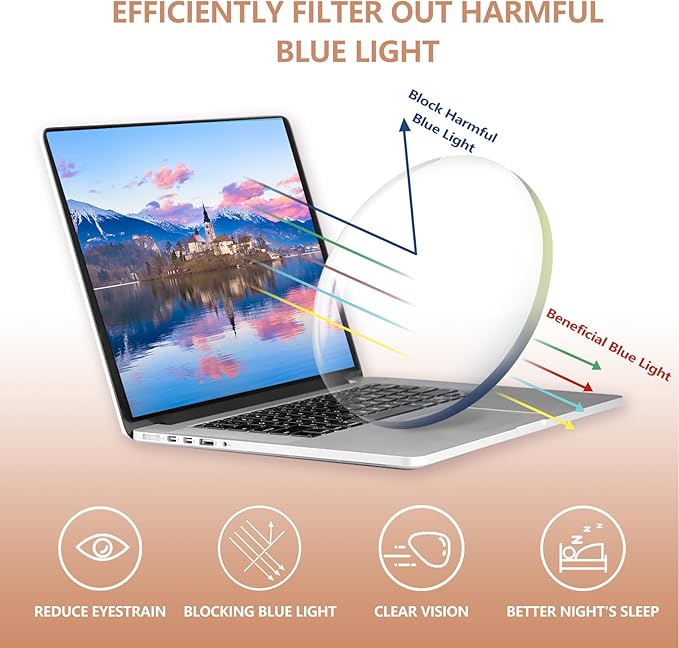 OPTOFENDY Blue Light Glasses for Women, TR90 Fashion Blue Light Blocking Glasses for Computer
