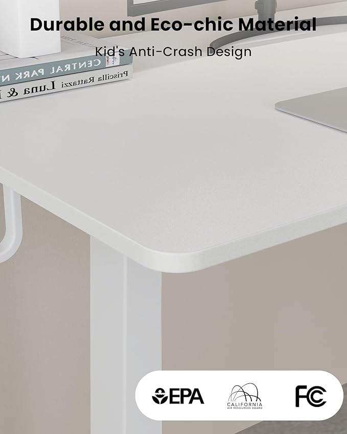 75X61 Inches Reversible L Shaped Standing Desk Height Adjustable, Electric Corner Computer Desk with Cup Holder, Sit Stand up Home Office Desk, Ergonomic Gaming Desk, White