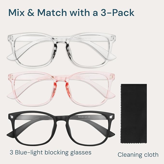 Gaoye Blue Light Glasses for Men - Blocking Square Eyeglasses, Anti UV Ray Computer Gaming Glasses Blue Blockers for Women