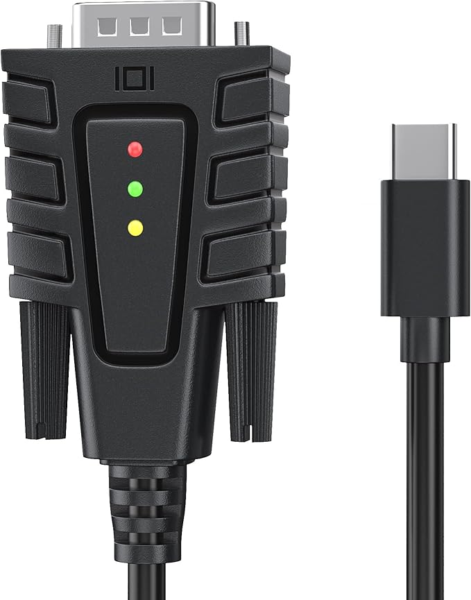 DriverGenius SerialEdgeX Series | USB-C to RS232 (DB9) Adapter with 3 LED Indicators (TX, RX, PWR), Compatible with Windows 11 and macOS 15 【USB232A-B-C, 2-Pack】
