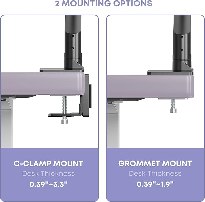 Heavy Duty Monitor Arm for Ultrawide Screens up to 49 inch and 39.6lbs, Premium Aluminum Single Desk Mount Stand with Gas Spring, VESA 75x75/100x100