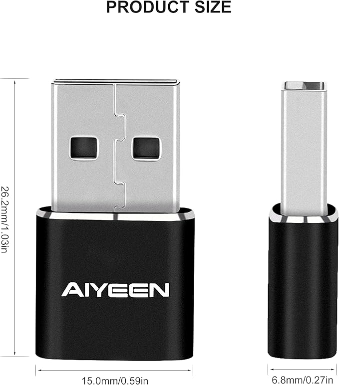 Upgraded USB C Female to USB A Male Adapter,Type C to USB A Charger Cable Converter for Apple iWatch 7 AirPods,MacBook,iPhone 11 12 13 14 Pro Max,iPad mini 6,Samsung Galaxy S20 S21 S22 (4Pack)