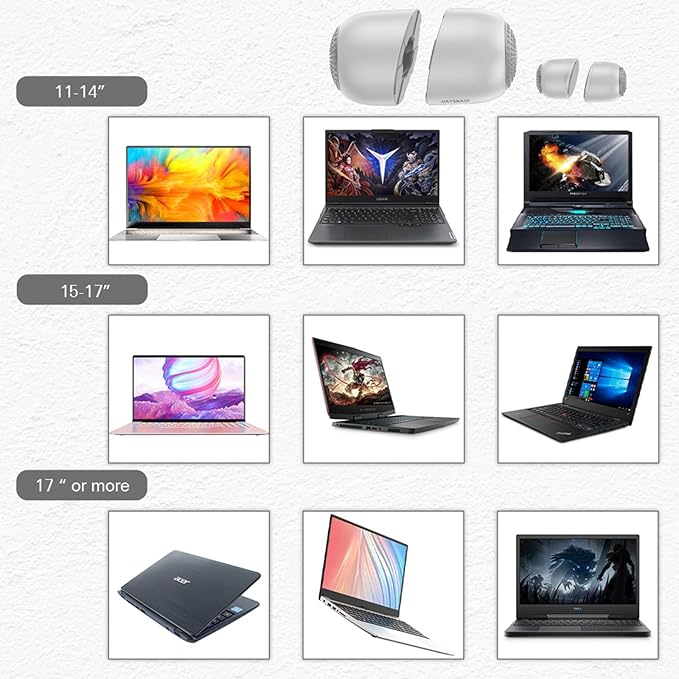 Laptop Risers for Desk, Mini Laptop Cooling Stand, Magnetic Pads Keyboard Riser, Ergonomic Laptops Feet, Compatible with MacBook Air Pro, with Dell, with HP, More 10-15.6” Laptops