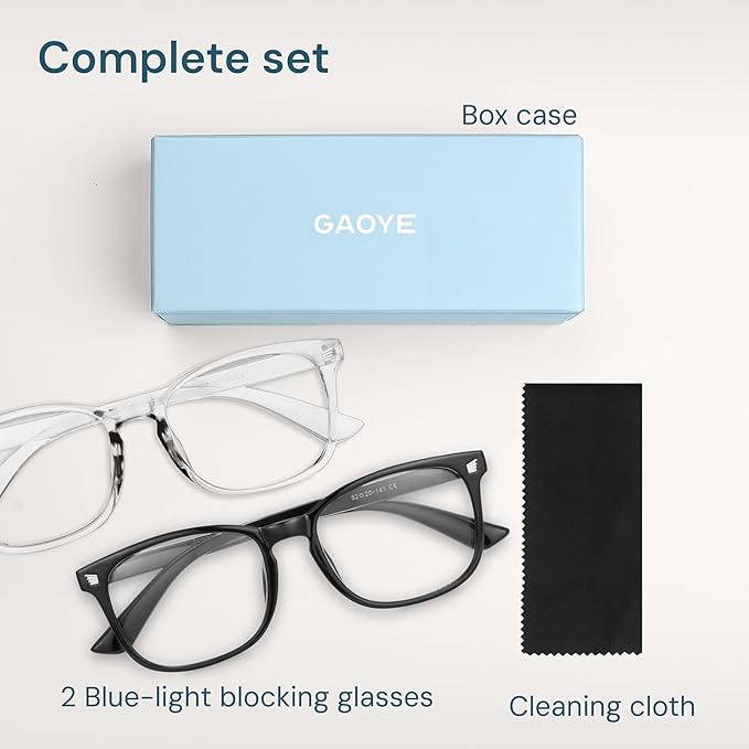 Gaoye Blue Light Glasses for Men - Blocking Square Eyeglasses, Anti UV Ray Computer Gaming Glasses Blue Blockers for Women