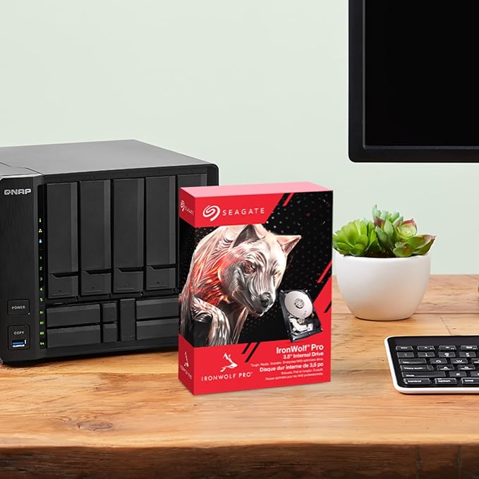 Seagate IronWolf Pro, 16 TB, Enterprise NAS Internal HDD –CMR 3.5 Inch, SATA 6 Gb/s, 7,200 RPM, 256 MB Cache for RAID Network Attached Storage (ST16000NT001)