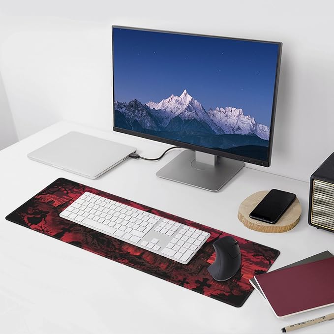 Gothic Desk Mat Large Gaming Mouse Pad Gothic Extended Mousepad Big in Laptop Computer Mouse Keyboard Mat for Office Desk Decor 35.5x16 in