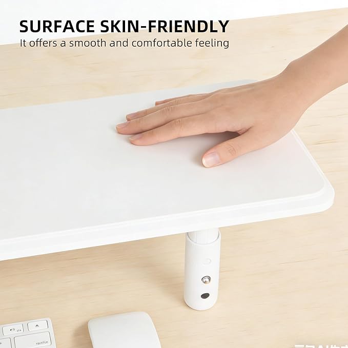 Dual Monitor Stand for Desk, Adjustable Height Wood Computer Riser, Ergonomic Monitor Shelf for Laptop, Printer, TV, Black - Large Storage Space, Sturdy Desk Organizer for Home & Office,White