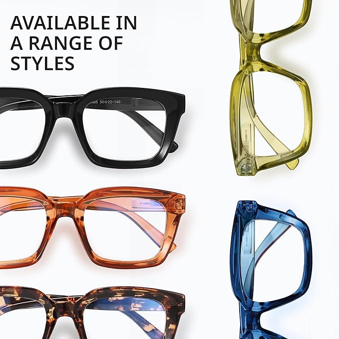 IBOANN Oversized Blue Light Glasses for Woman, Funky Fashion Glasses With Preppy Look, Reduce Screen Fatigue Computer Glasses
