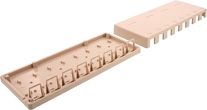 Networx® 8-Port Ethernet Keystone Jack Surface Mount Box, Unloaded, Ivory