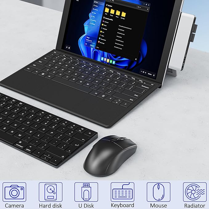 Surface Pro 12 Docking Station, Surface Pro 12 Accessories with 4K HDMI, Thunerbolt 4 Hub (4K@60Hz Display+ 40Gbps Data+ 100W Charging), 2 USB3.0, SD/TF, 3.5mm Audio for Surface Pro 12 inch 2025