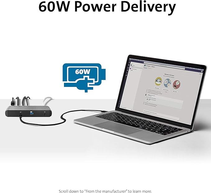 Kensington SD5500T Thunderbolt 3 and USB-C Docking Station, Dual 4K DisplayPort, for Macbooks, Windows and Surface, 60W PD (K38130US)