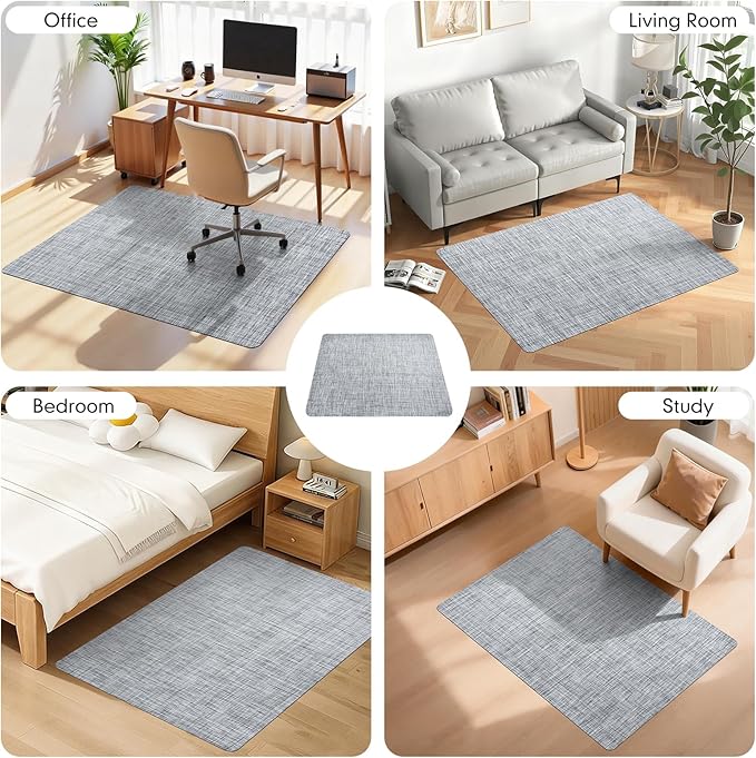 Office Chair Mat,36"x55" Anti-Slip Waterproof Hardwood Floor Chair Mat,Heavy Duty Floor Protector Rolling Chairs for Home Office(Grey)