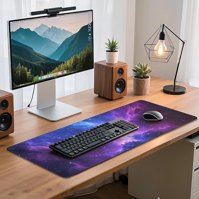 Mouse Pad Gaming - Desk Mat for Keyboard and Mouse - Galaxy Space Large Mouse Pad for Desk, Mousepad (31.5 x 11.8inch) with Non-Slip Base, Desks Pad Mat for Gaming, Office and Home