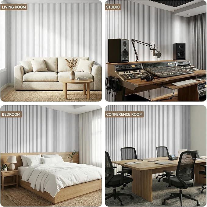 10 Packs Acoustic Panels,Large 47" X 24" X 0.38" Soundproof Wall Panels,Self-adhesive Sound Absorbing Dampening Panel,Sound Proof Panels for Walls Home Studio and Office(White)