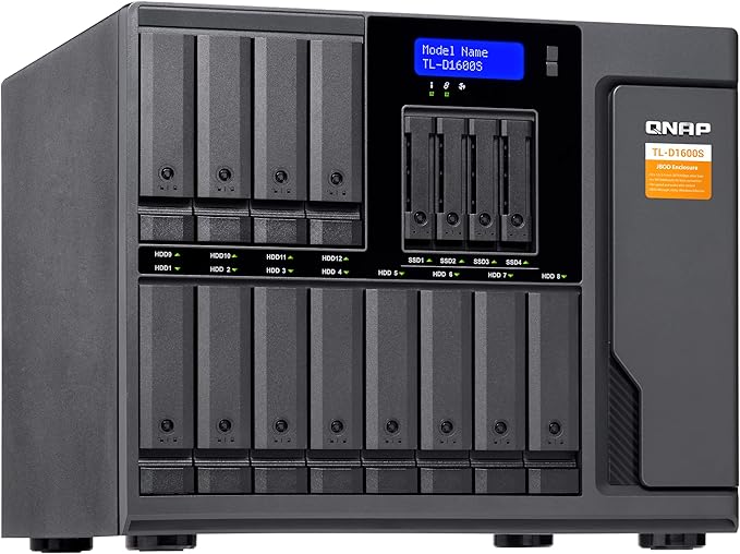 QNAP TL-D1600S 16 Bay SATA 6Gbps JBOD Storage Enclosure.PCIe SATA Interface Card (QXP-1600eS) Included