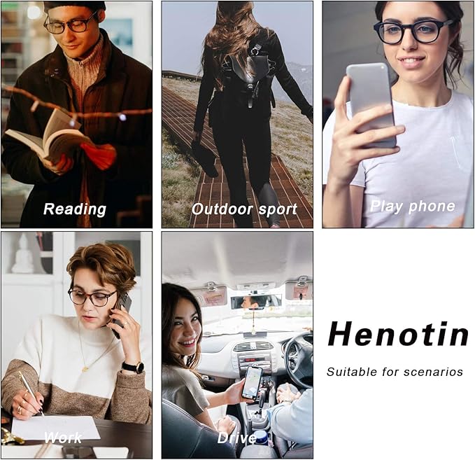 Henotin 3 Pack Blue Light Blocking Reading Glasses,Spring Hinge Computer Readers for Men Women,Anti UV Ray Filter Eyeglasses (3 Pairs Black, 4.00)