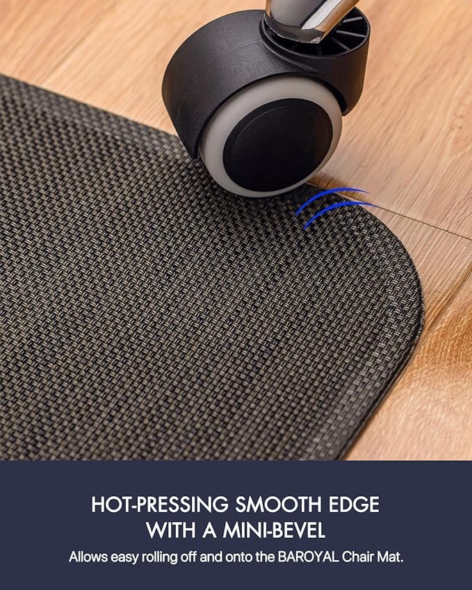 Office Chair Mat for Hardwood Floor Under Desk Computer Rolling Chair Mat for Wood/Tile Floor Non-Slip Heavy Duty Desk Rug PVC Plastic Hard Floor Protector 48"x 48" (Espresso)