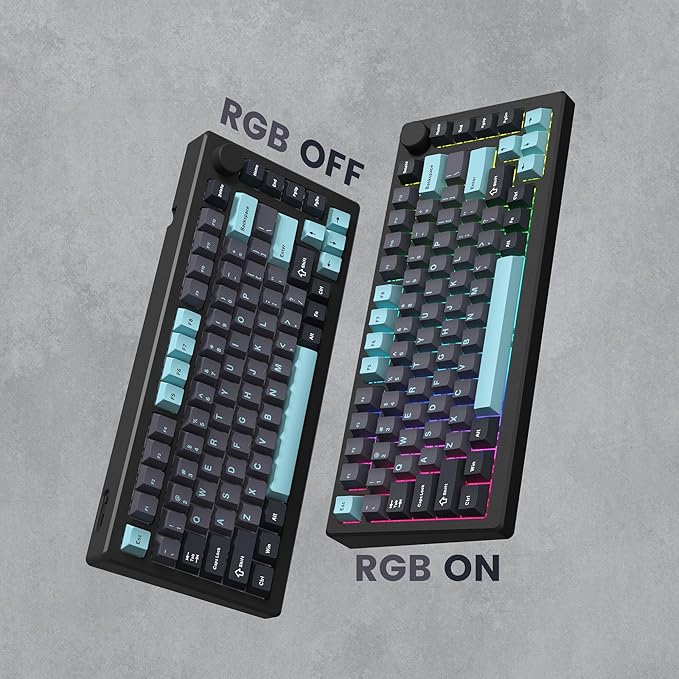 dagaladoo PBT Keycaps,Grey/Dark Blue keycaps 60% 65% 100%, Japanese Style Custom Keycap, Cherry Profile Keyboard Key caps for 60% 65% 75% 100% TKL US Layout Mechanical Keyboard(138keys