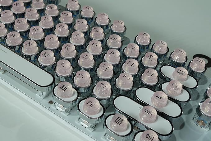 Full Keyboard Keys Riser for Long Nails Typing and Gaming, 128 Pcs Self-Adhesive Symbolic and Alphanumeric Silicone Keys for Keyboards and Laptop (Pink-Cylinder)