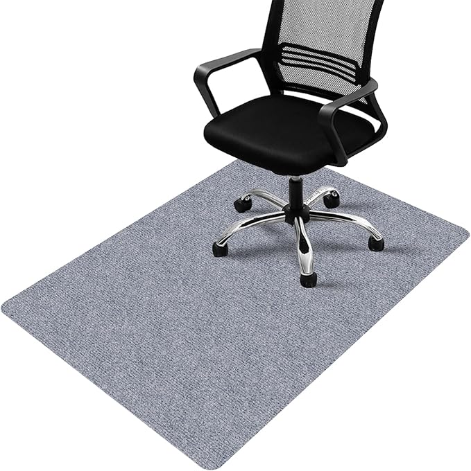 HomeMall Office Chair Mat for Hardwood and Tile Floor, 48" x 36" Computer Desk Chair Mat, Anti-Slip Mat for Rolling Chair, Large Floor Protector for Home Office, Light Gray