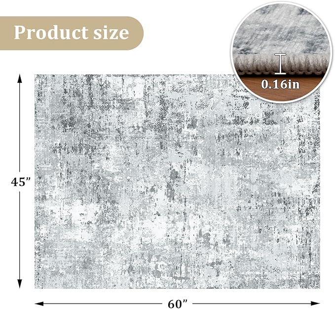chakme Office Chair Mat for Hardwood Floor, 60"x45" Easy Glide Computer Desk Mat Protector for Rolling Chair Under Desk Rug Nonslip Backing, Machine Wash, (Boho)
