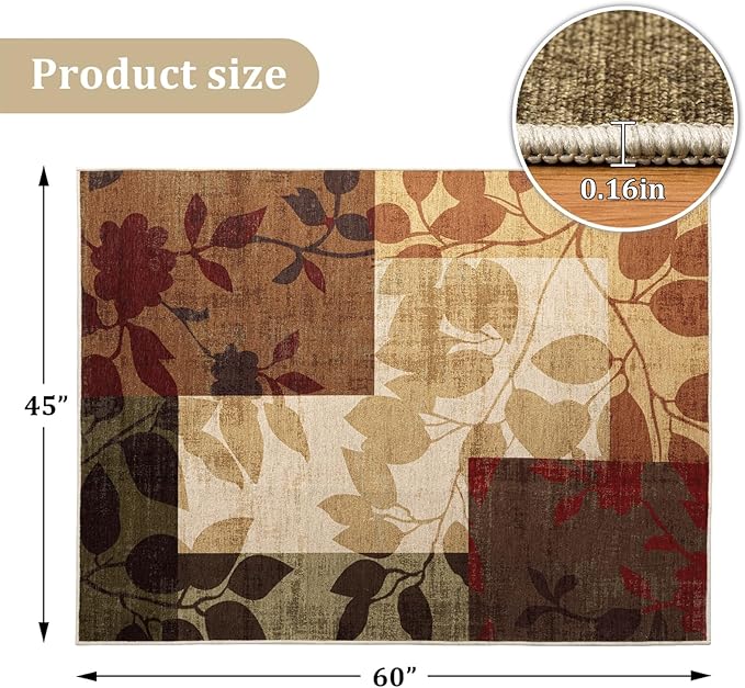 Office Chair Mat for Hardwood Floor, 60"x45" Easy Glide Computer Desk Mat Protector for Rolling Chair Under Desk Rug Nonslip Backing, Machine Wash, (Modern)
