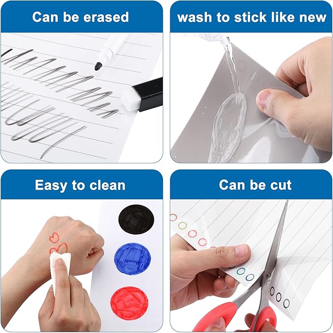 Mornajina 6Pcs Magnetic Dry to Do List for Wall 5x7 inch, White Board Stickers for Wall with 3 Markers, Reusable Lined Stickies Planner to Do List