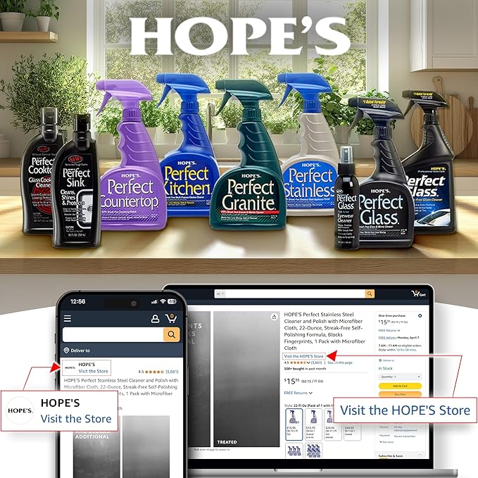 HOPE'S Perfect Glass Eyewear Cleaner - Eye Glass Cleaner for Glasses and Sunglasses - Anti Scratch and Anti Glare Lens Cleaner Spray, 4 Fl Oz, Pack of 1