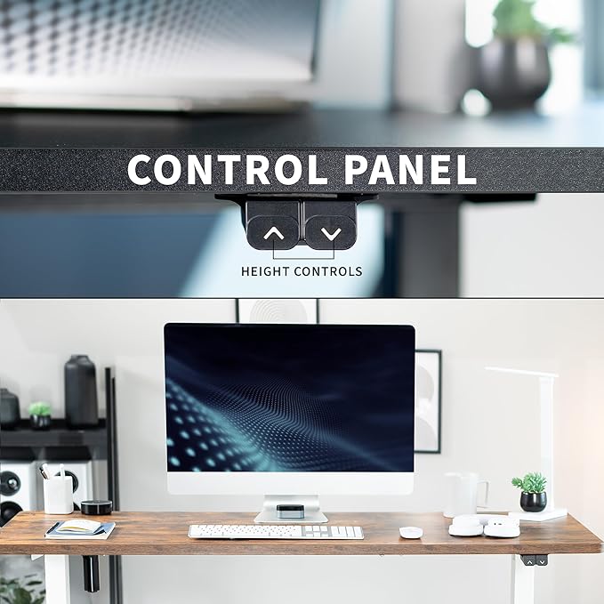 VIVO Electric Stand Up Desk Frame Workstation, Single Motor Ergonomic Standing Height Adjustable Base with Simple Controller, White, DESK-V100EW