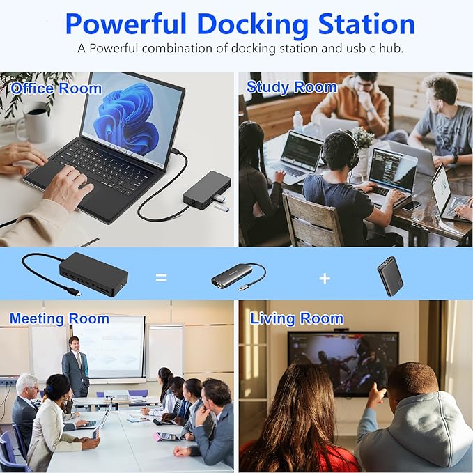 Surface Thunderbolt 4 Dock Triple Displays, 11 in 1 Surface USB4 Dock Docking Station with 4K HDMI+DP+VGA for Surface Pro 12/11/10/9/8/X/7+/7, Laptop 7/6/5/4/3, Laptop Studio 2/1, Go 4/3/2/1
