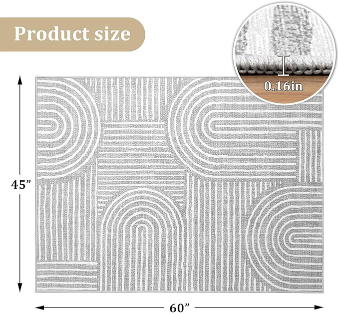 Office Chair Mat for Hardwood Floor, 60"x45" Easy Glide Computer Desk Mat Protector for Rolling Chair Under Desk Rug Nonslip Backing, Machine Wash, (Modern)