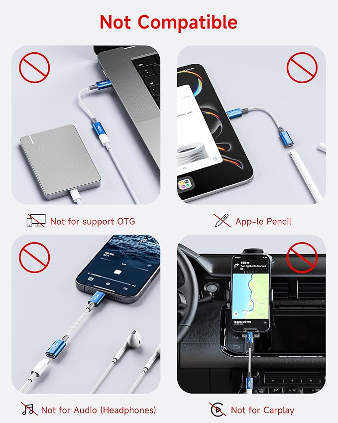 2 Pack Lightning to USB C Adapter, Fast Charging & Data Sync Adapter for iPhone 17 16 15 Pro Max Plus to USB-C, Compatible with Samsung S25/S24/S23, Not for Audio/OTG