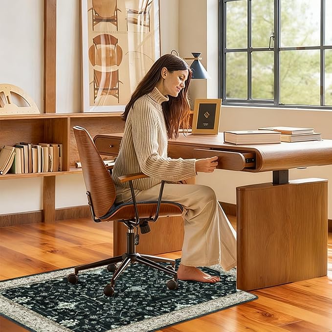 Office Chair Mat for Hardwood Floor & Tile Floor,36"X 48" Heavy Duty Desk Chair Mat for Hard Floors, Under Desk Rug for Rolling Computer Chair,Anti Slip,Low Pile Carpet Protector-Convex Frame