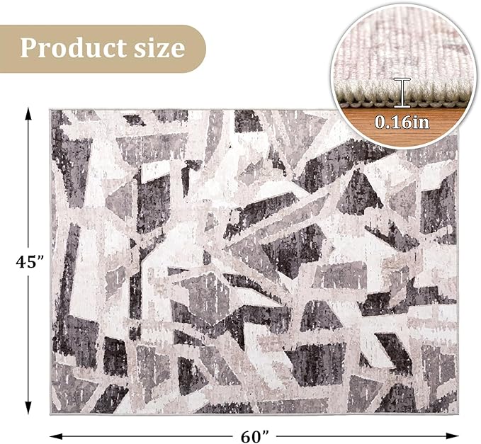 Office Chair Mat for Hardwood Floor, 60"x45" Easy Glide Computer Desk Mat Protector for Rolling Chair Under Desk Rug Nonslip Backing, Machine Wash, (Modern)