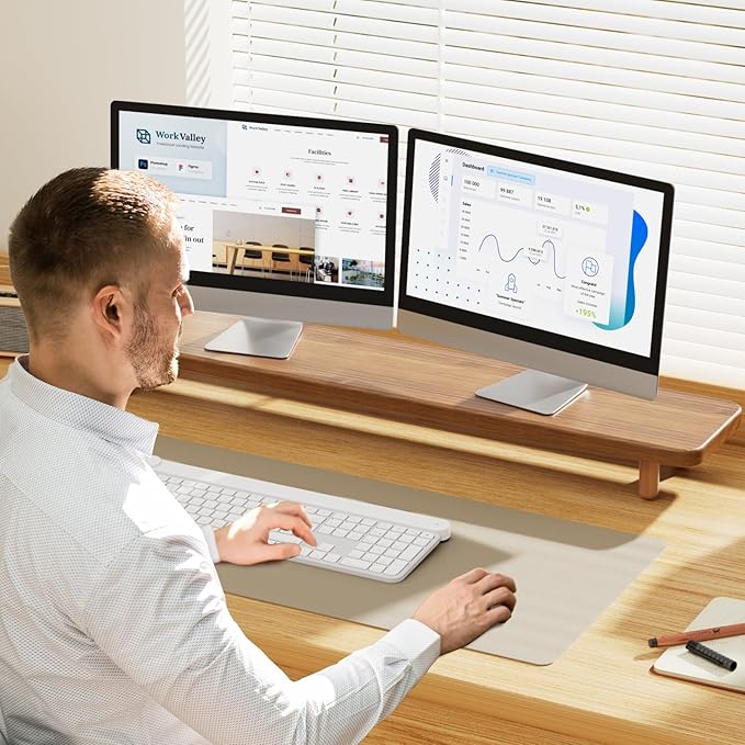 Monitor Stand Large Wood Monitor Stand Riser (Walnut-39in, 39inches)