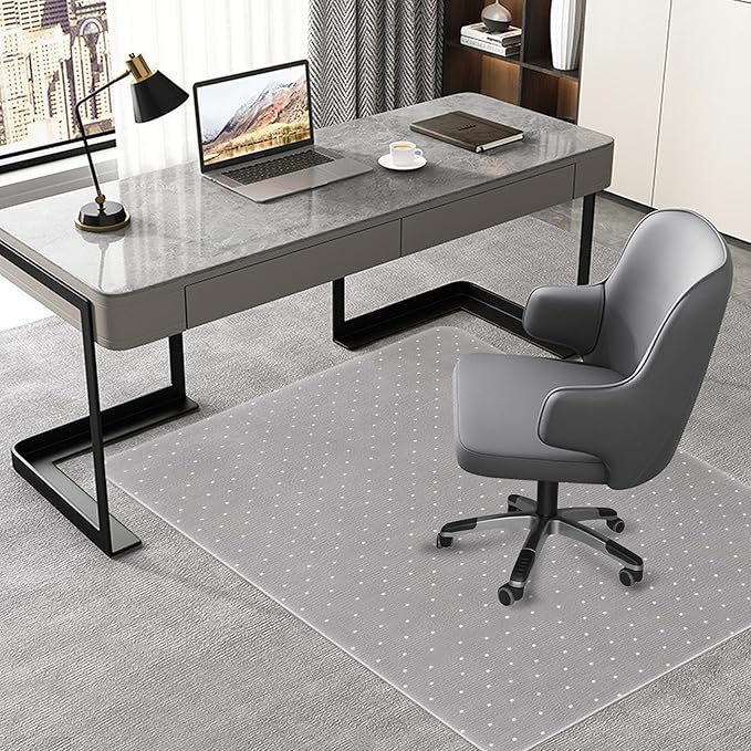 Office Chair Mat for Carpet: 48"x36" Clear Desk Chair Mat for Carpet Floor, Computer Mat for Low Carpeted Floors,Thick and Sturdy Protector, Rug Pad for Rolling Chairs Office Work Gaming