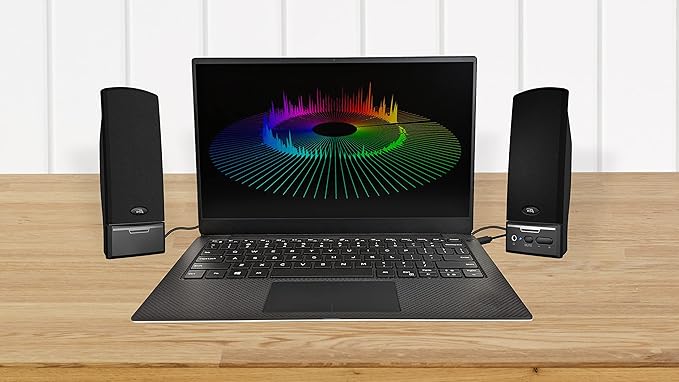 Cyber Acoustics CA-2014USB 2.0 Multimedia Desktop Computer Speakers, Compatible with USB C or A Devices, Adapter Included