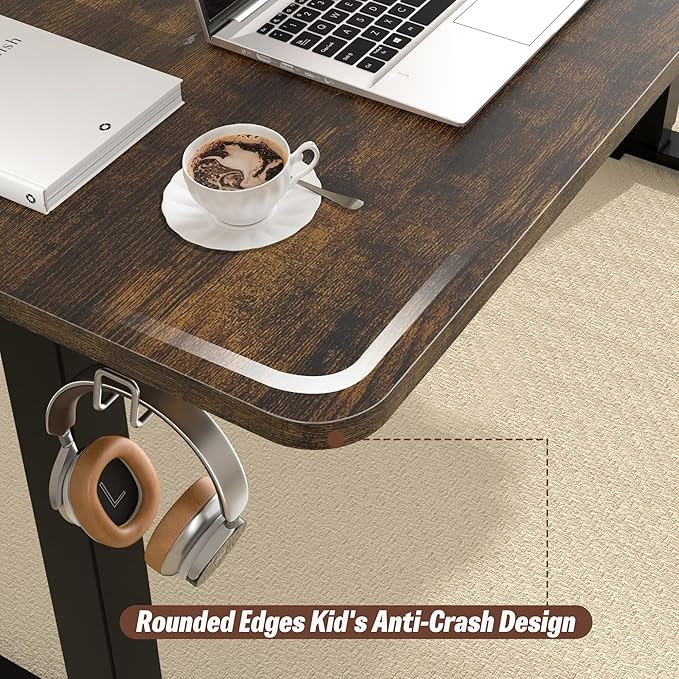 ERGOMAKER 55" Electric Standing Desk, Adjustable Height, Sit Stand Up Desk for Home Office & Computer Workstations, Memory Controller, Rustic Brown