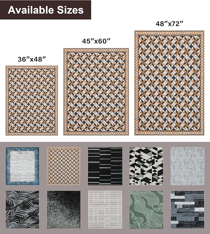 chakme Office Chair Mat for Hardwood Floor, 60"x45" Easy Glide Computer Desk Mat Protector for Rolling Chair Under Desk Rug Nonslip Backing, Machine Wash, (Plaid)