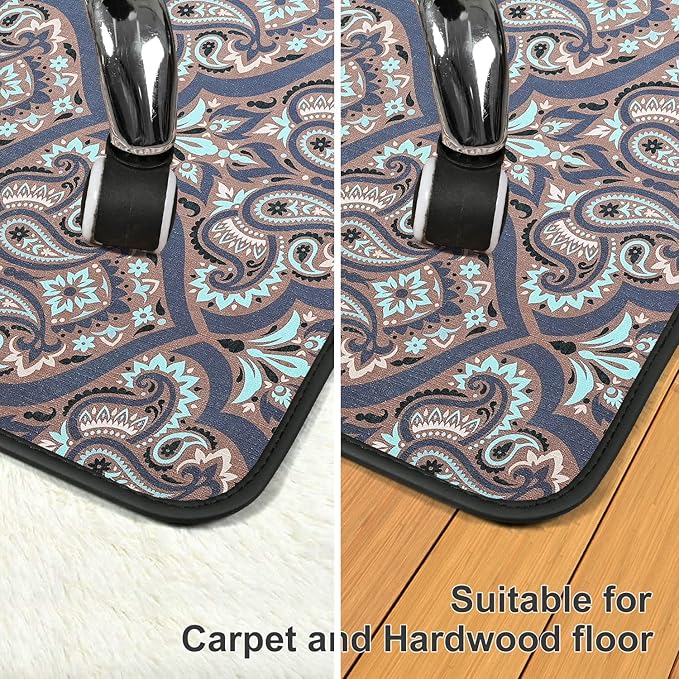 Placoot Heavy Duty Office Chair Mat for Carpet & Hardwood Floors, 48" x 36" Decorative Chair Mat Floor Mat, Desk Chair Mat for Carpeted Floors and Hardwood Floor for Home Office, Bustling