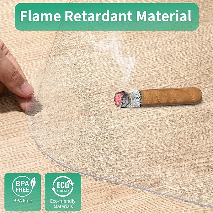 NATRKE Clear Desk Mat Pad, 31.5"x15.7" Large Transparent Computer Desk Mat Plastic Desktop Protector, PVC Writing Pad Round Edge, Waterproof Wipeable Non-Slip Table Protector for Home Office, Frosted
