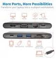 Tripp Lite USB-C Docking Station Hub, 4K @ 30 Hz HDMI, VGA, Gigabit Ethernet Port, 100W PD Charging, USB 3.2 Gen 1, Memory Card Slot, Thunderbolt 3 Compatible, Black, 3-Year Warranty (U442-DOCK3-B)