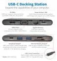 Tripp Lite USB-C Docking Station Hub, 4K @ 30 Hz HDMI, VGA, Gigabit Ethernet Port, 100W PD Charging, USB 3.2 Gen 1, Memory Card Slot, Thunderbolt 3 Compatible, Black, 3-Year Warranty (U442-DOCK3-B)